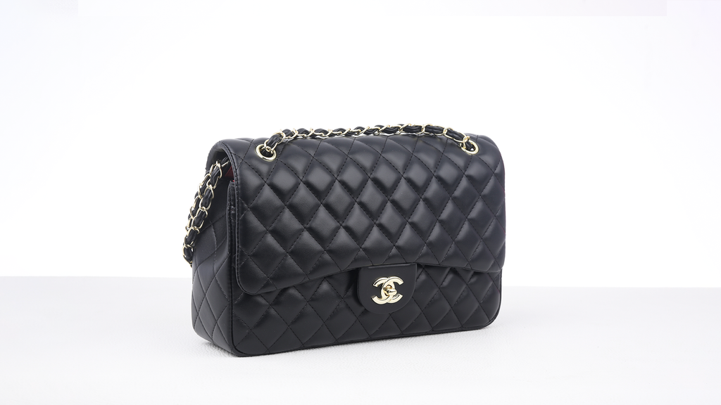 Black Quilted Leather medium Classic Double Flap Bag