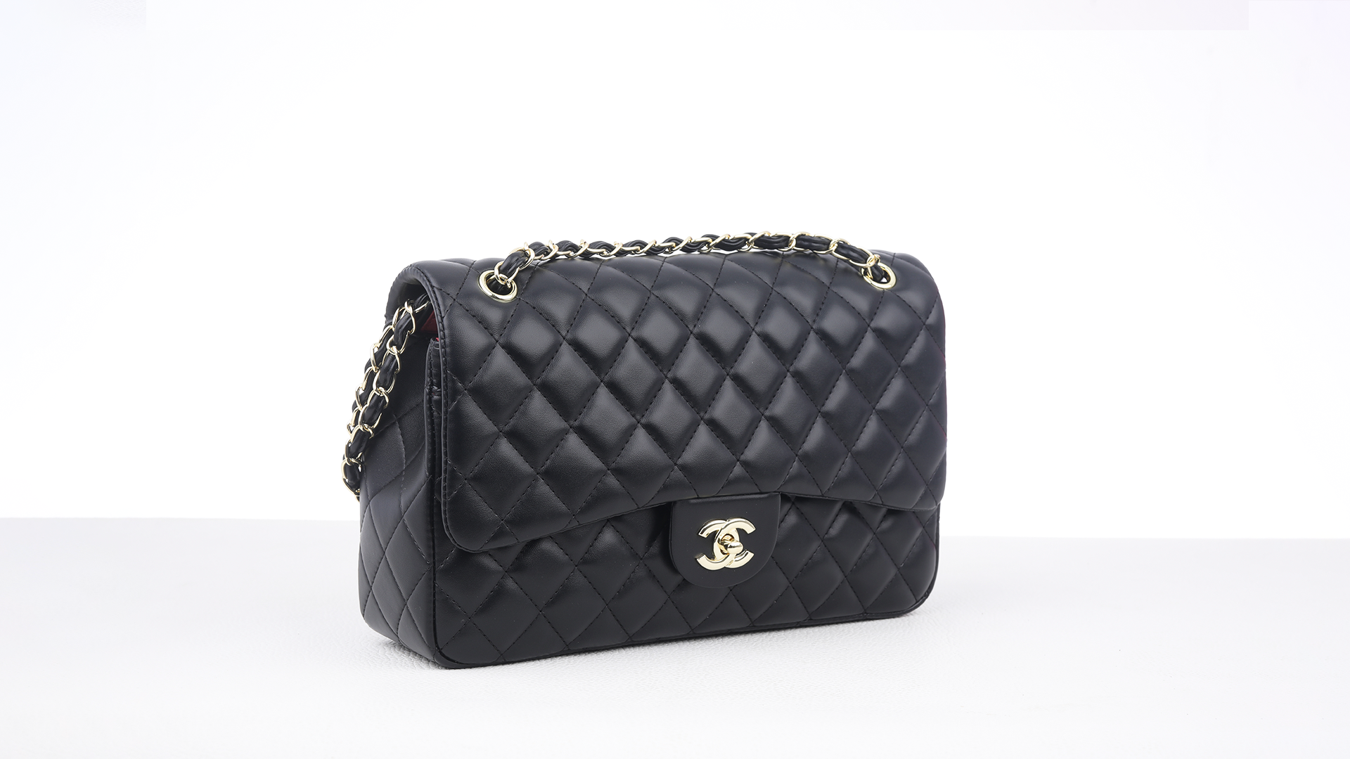 Black Quilted Leather medium Classic Double Flap Bag