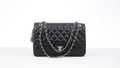 Black Quilted Leather medium Classic Double Flap Bag
