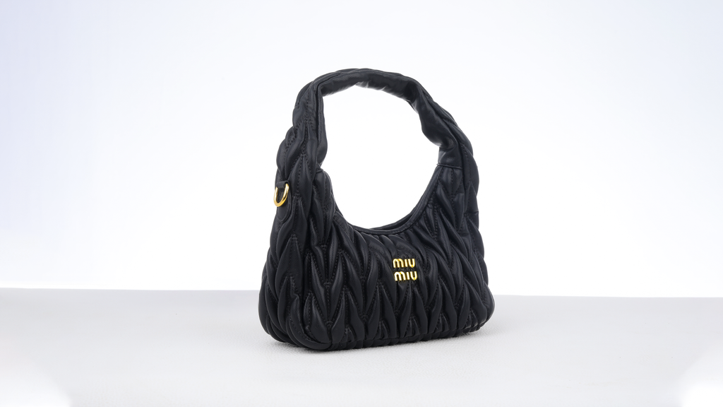 Wander matelassé nappa leather hobo bag