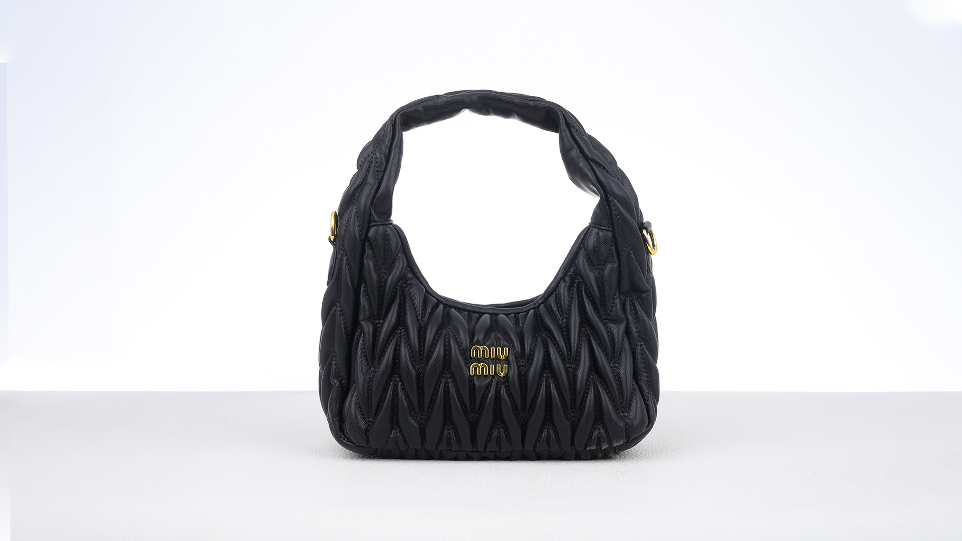 Wander matelassé nappa leather hobo bag