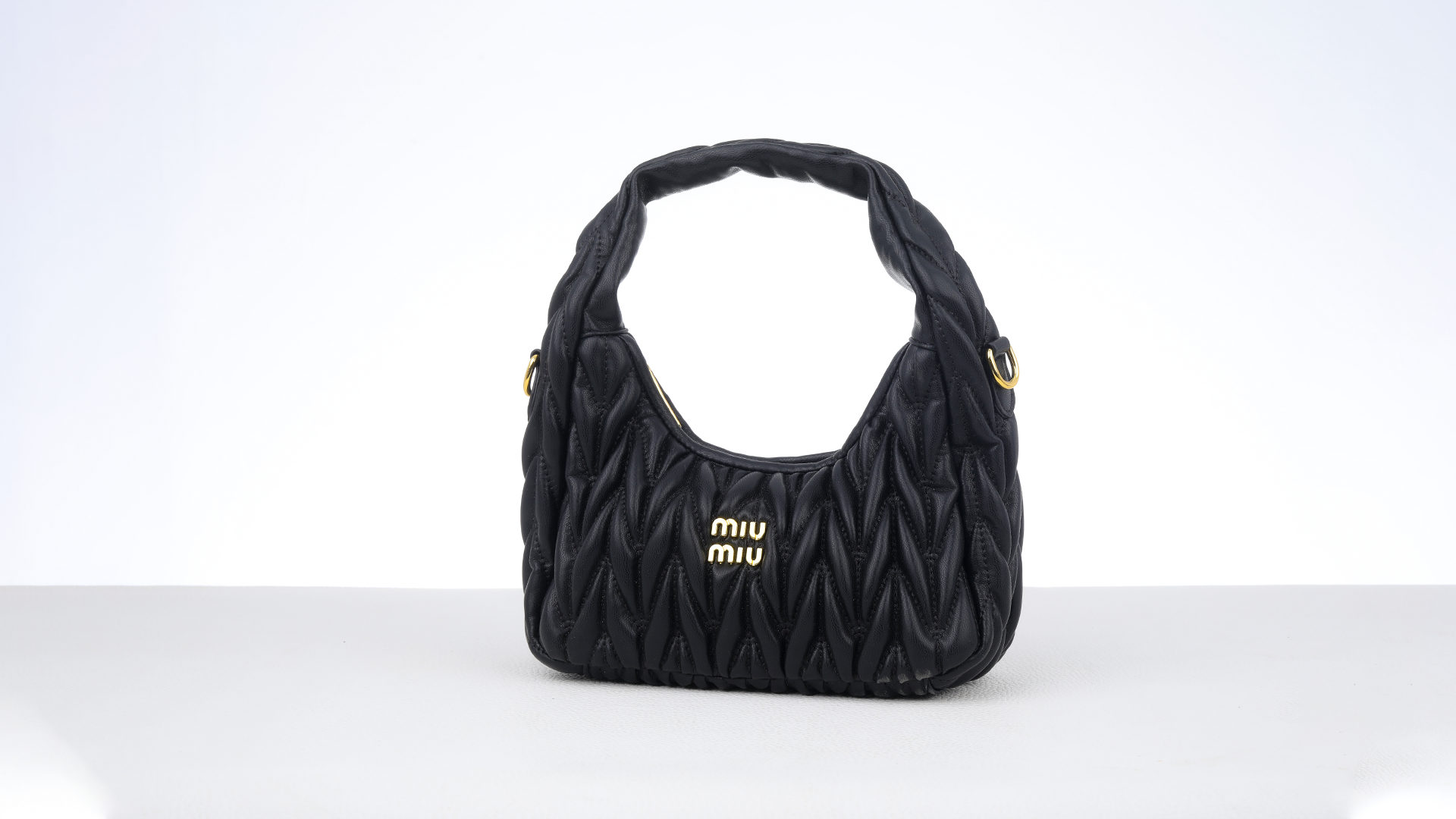 Wander matelassé nappa leather hobo bag