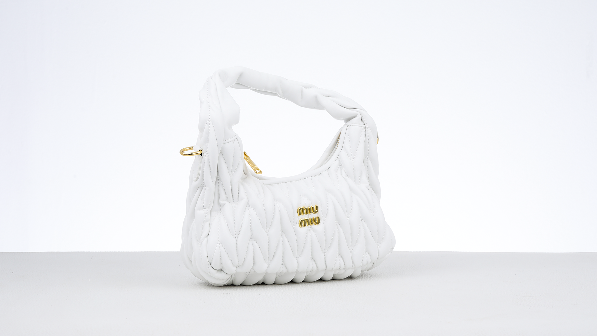 Wander matelassé nappa leather hobo bag