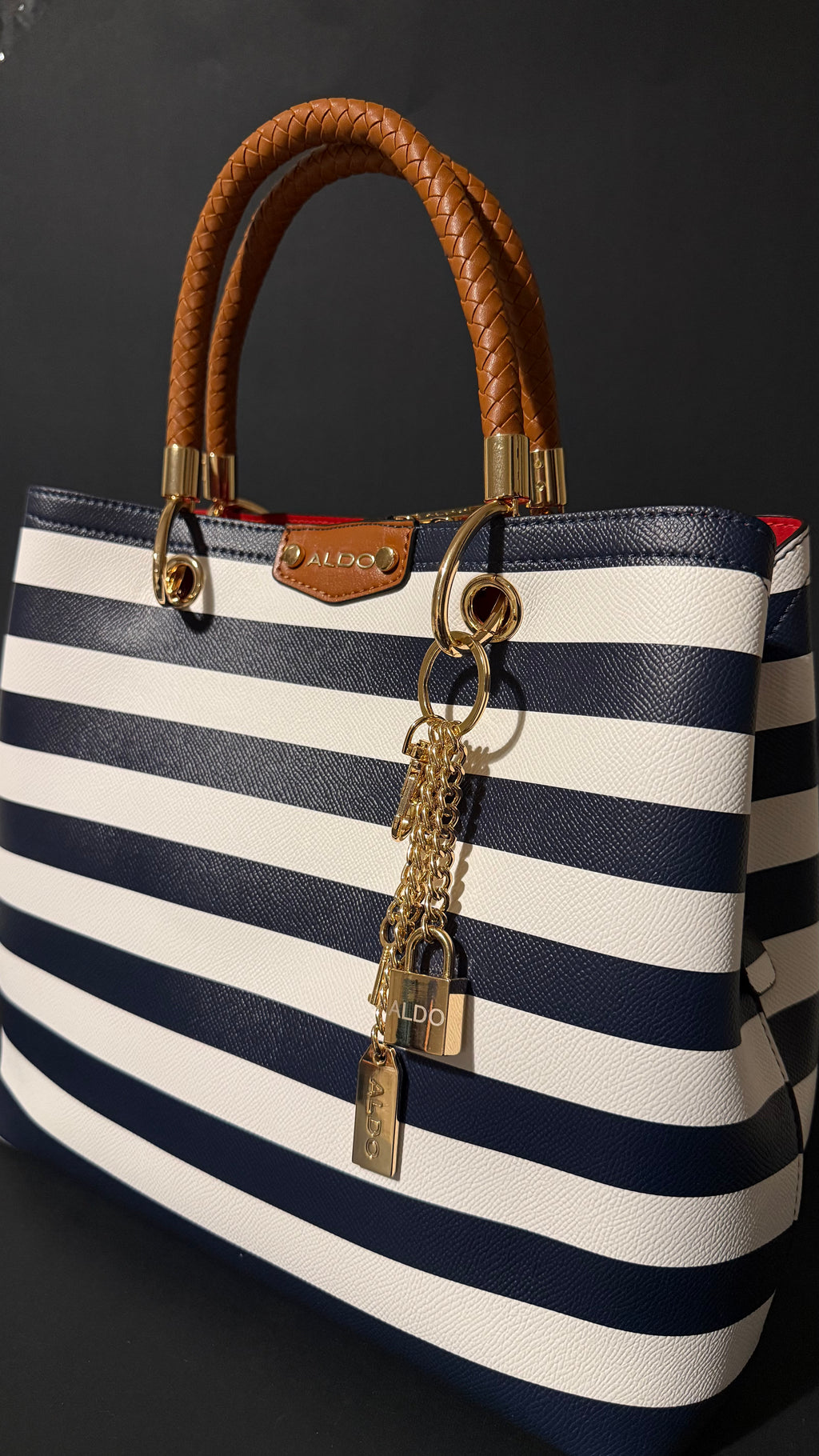 Lothycan striped satchel bag