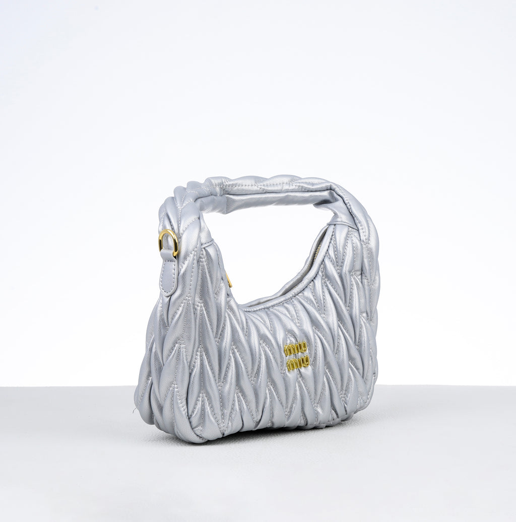 Wander matelassé nappa leather hobo bag