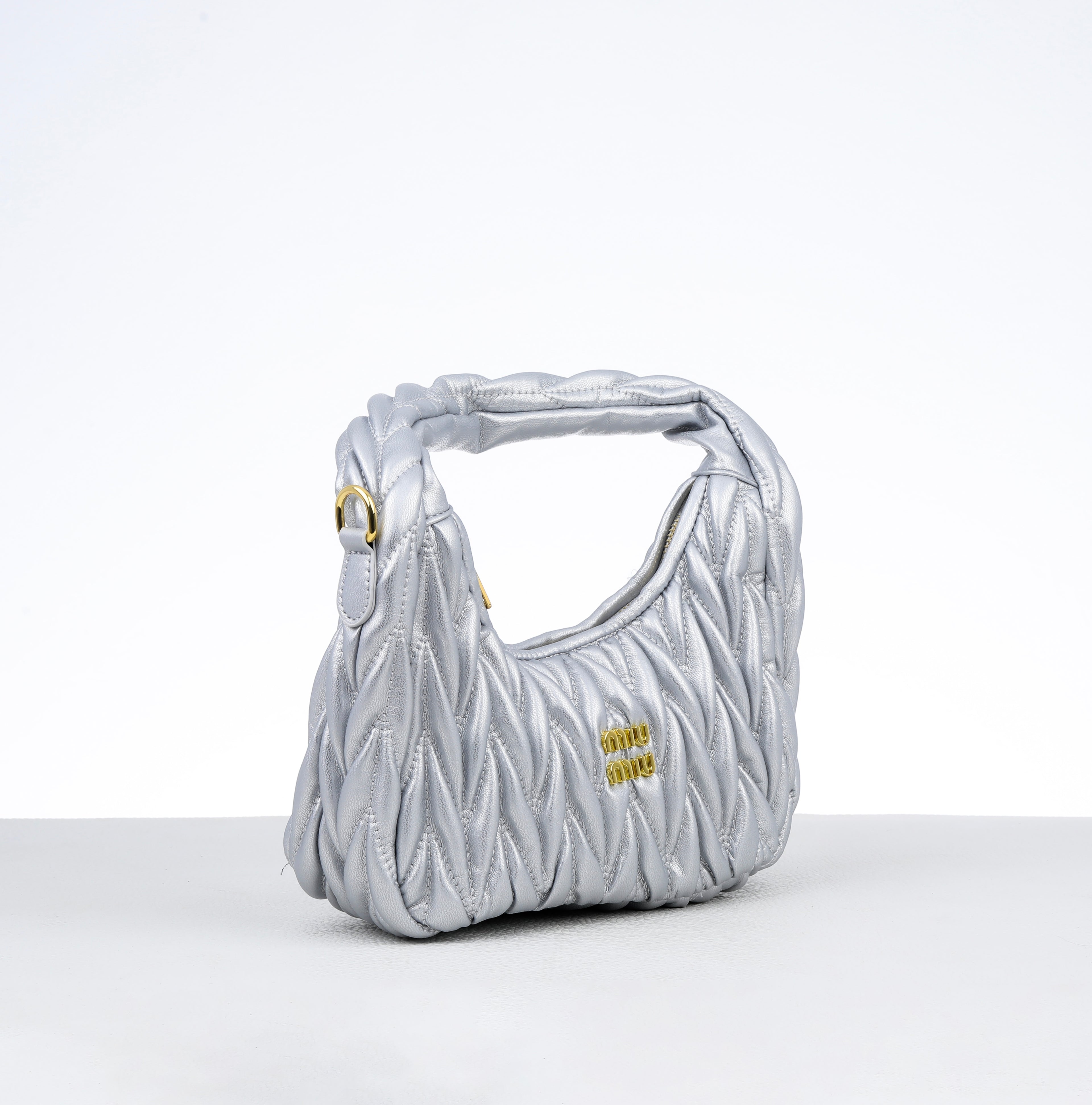 Wander matelassé nappa leather hobo bag