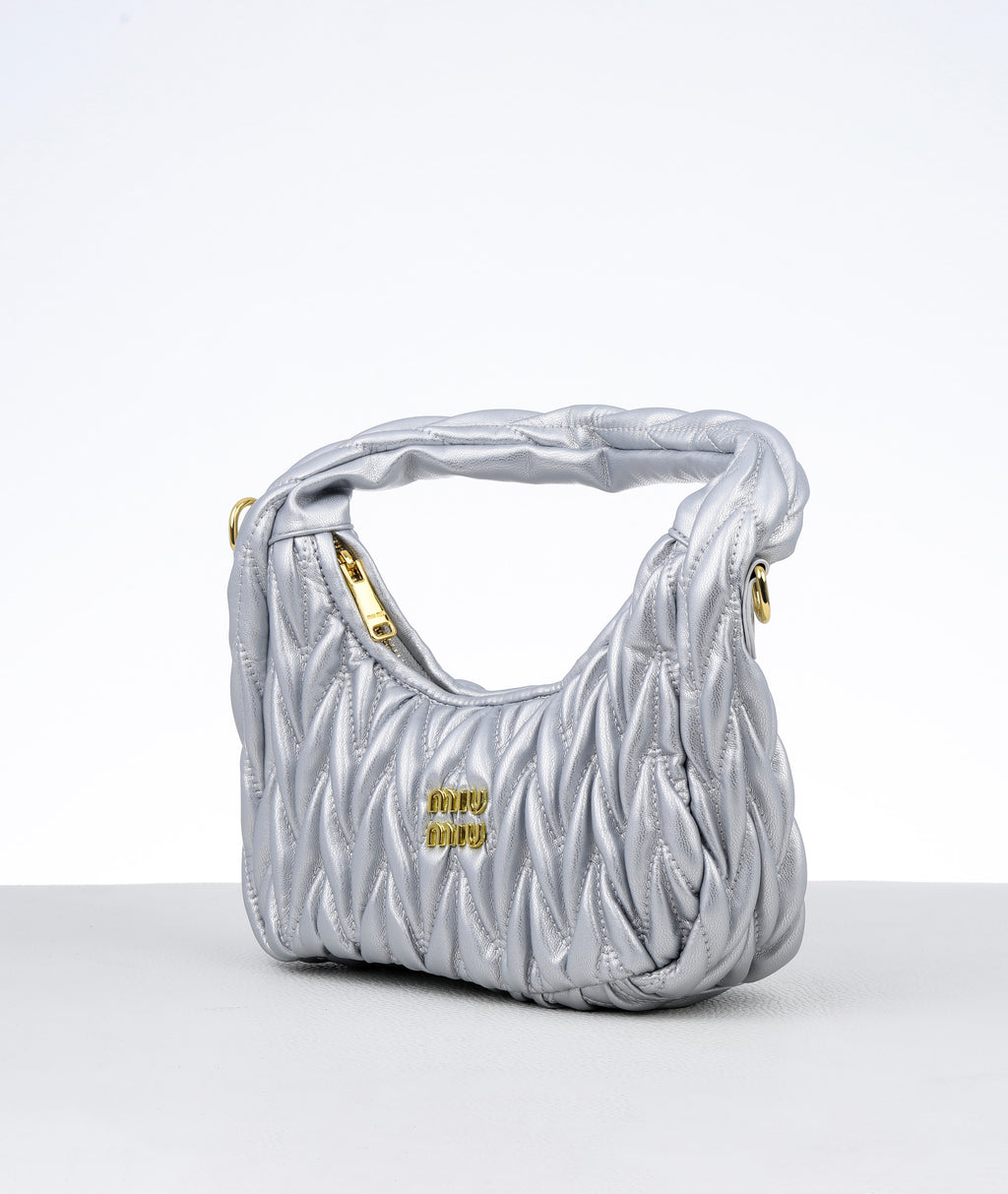 Wander matelassé nappa leather hobo bag