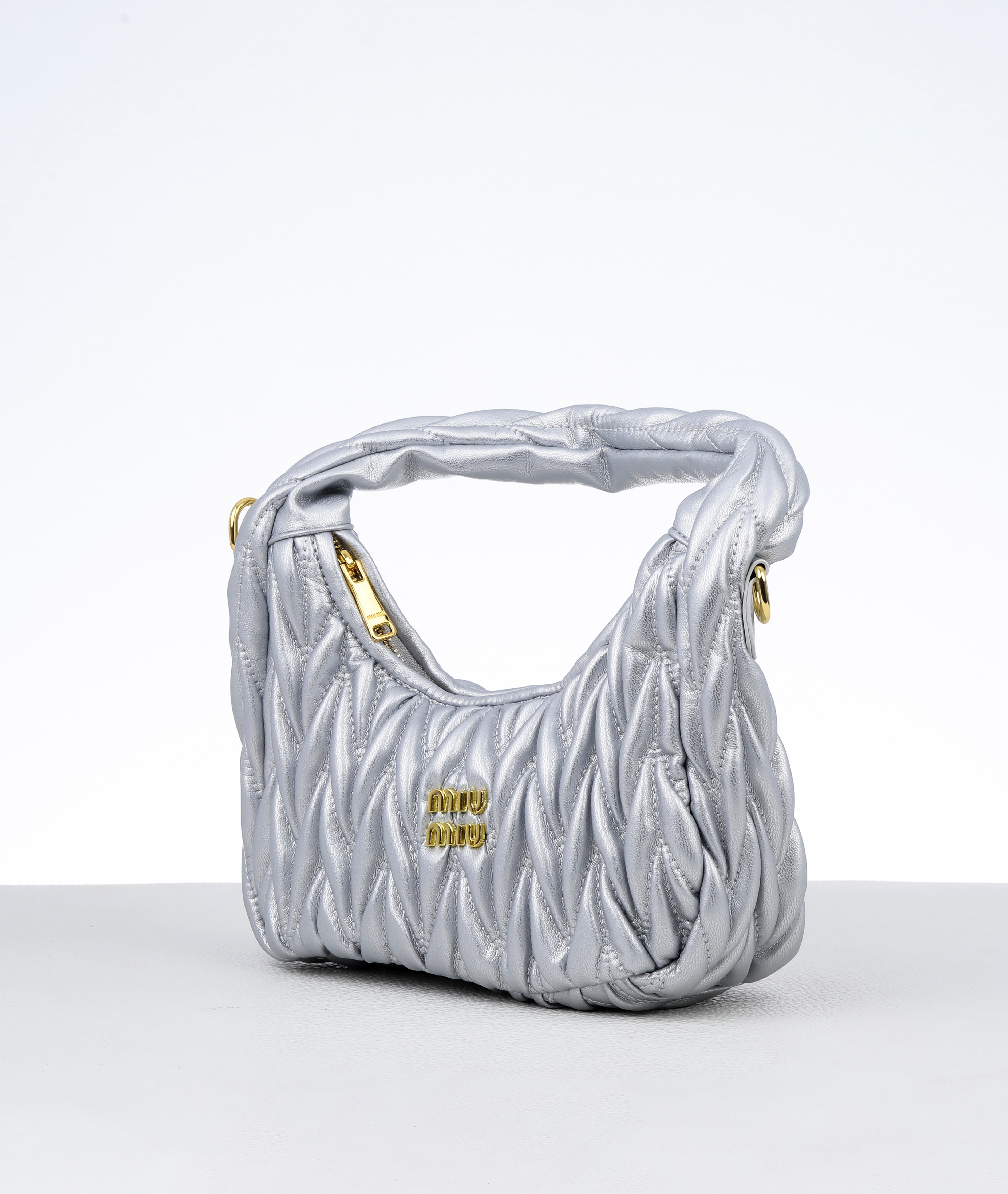 Wander matelassé nappa leather hobo bag