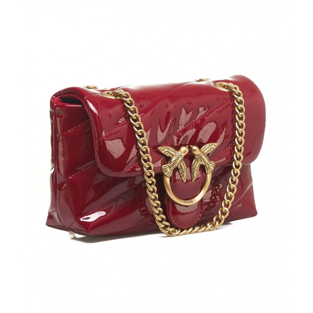 Love baby puff bag in red leather