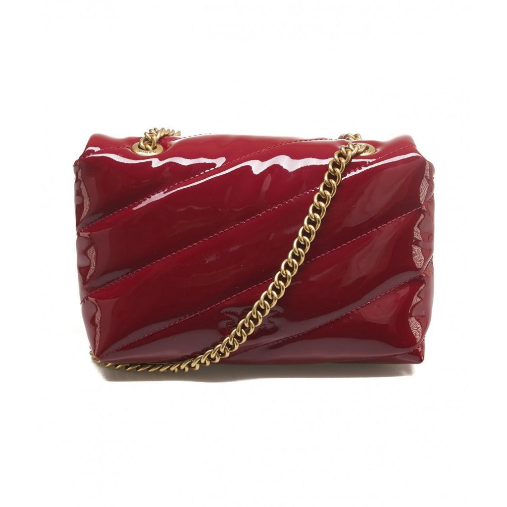 Love baby puff bag in red leather